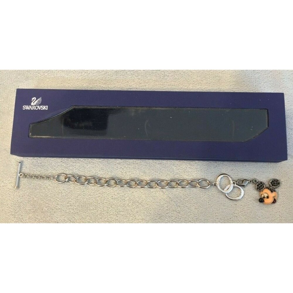 NWT Disney Swarovski Crystal Charm Toggle Bracelet with Mickey Charm - Picture 5 of 10